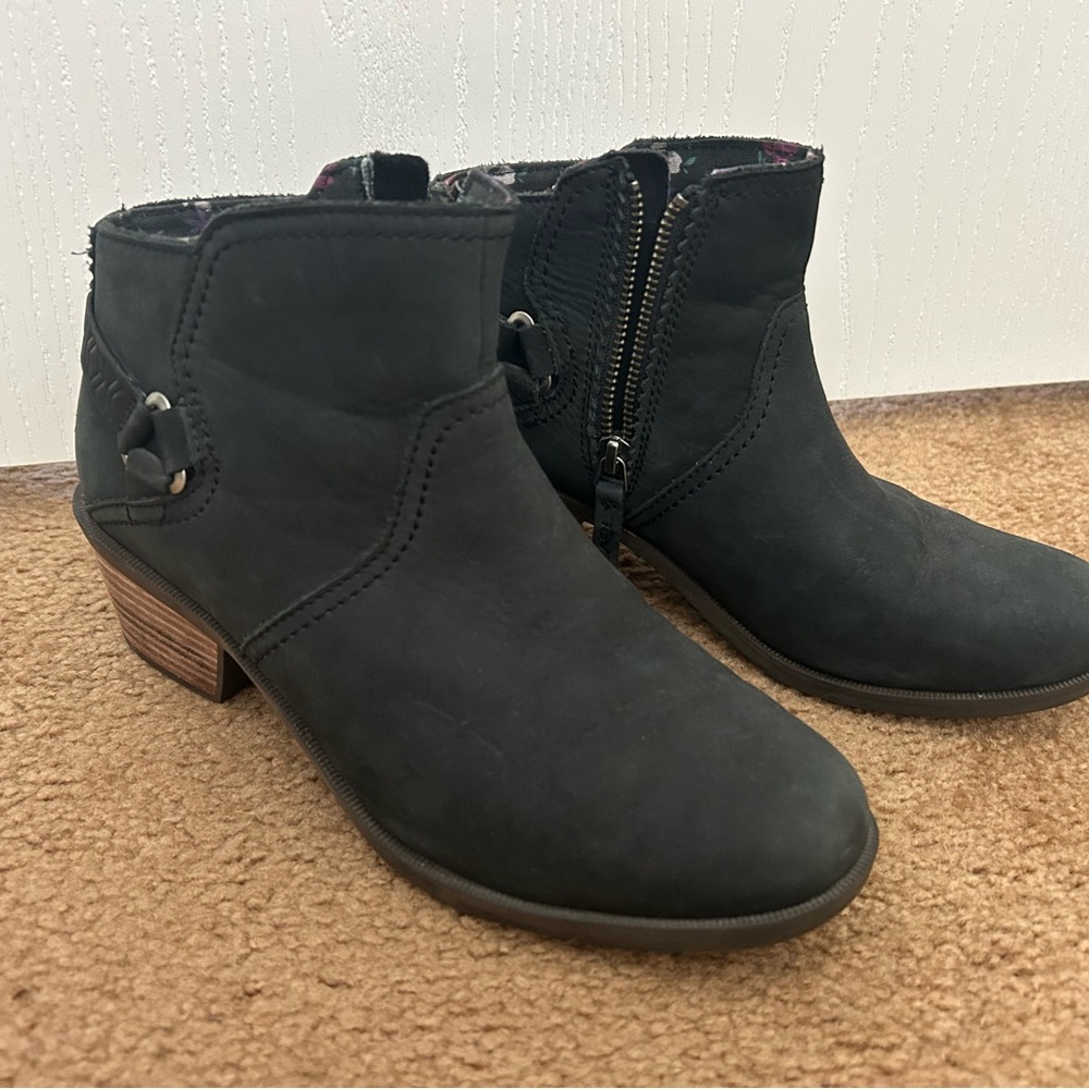 Teva Black Ankle Booties with Suede Finish